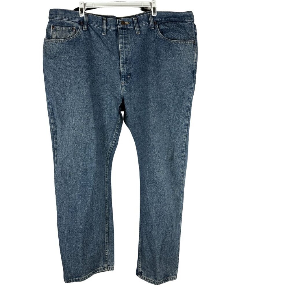 Wrangler Mens Premium Quality Regular Fit Jeans Size 44X30 Cotton Blue Denim